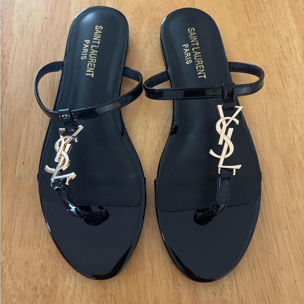 YSL gold sandals